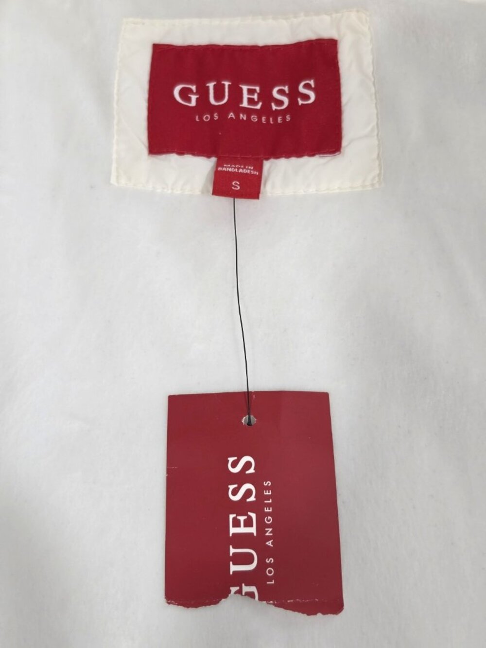 GUESS Women’s White Hooded Puffer Jacket, Short Length, Size S - Picture 10 of 11